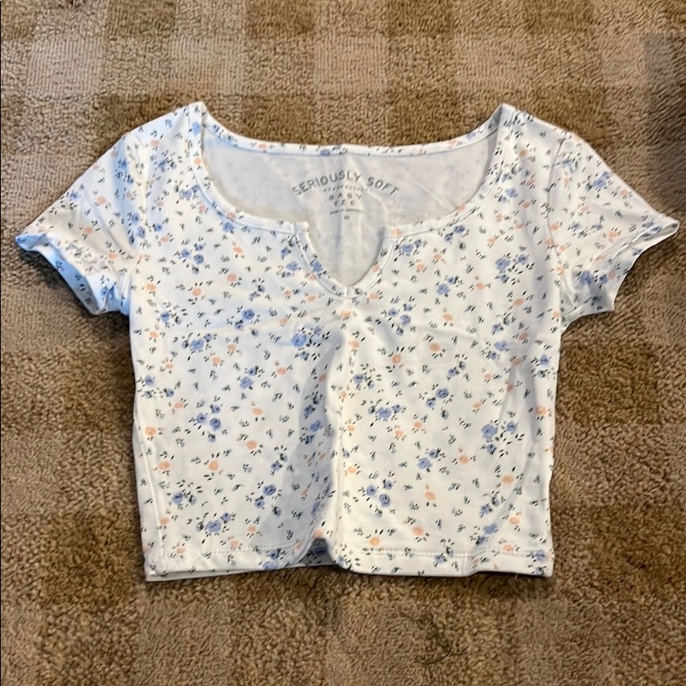 Aeropostale Seriously Soft Baby Tee with Floral Design